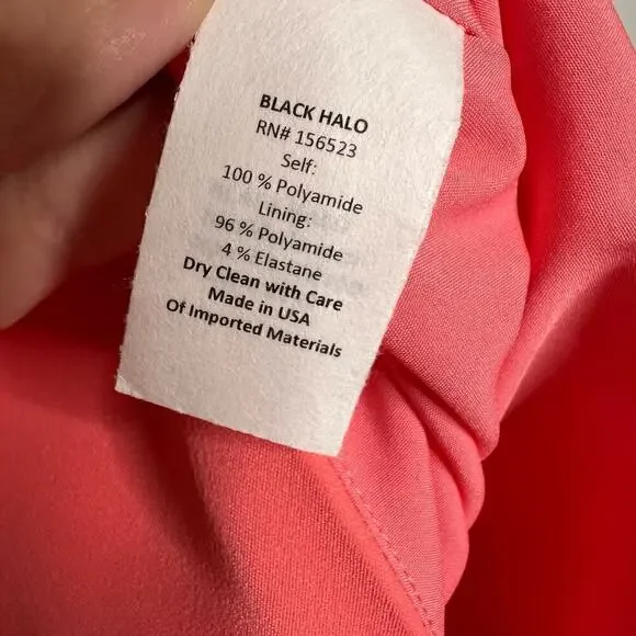 NWT Black Halo Belted Jackie O Sheath Dress Women's Salmon Size 2 NWT Black Halo Belted Jackie O Sheath Dress Women's Salmon Size 2
